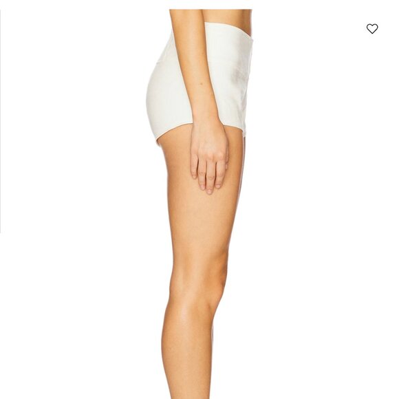 Cult Gaia Denny Linen Micro Mini Shorts (Off White, 0) - Picture 2 of 8